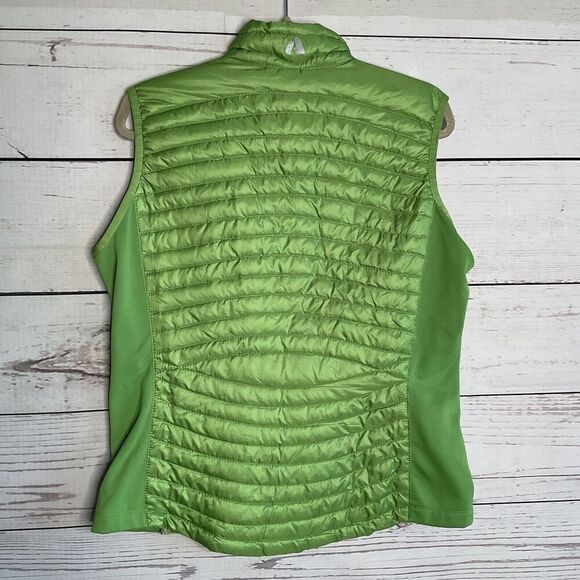 Eddie Bauer First Ascent Puffer Vest Womens L Goose Stormdown 800 Green Full Zip - Picture 8 of 10